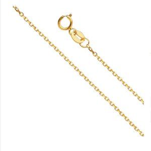 14KT Gold Rolo Chain 0.9mm Angle Cut Oval Rolo 20 Inches